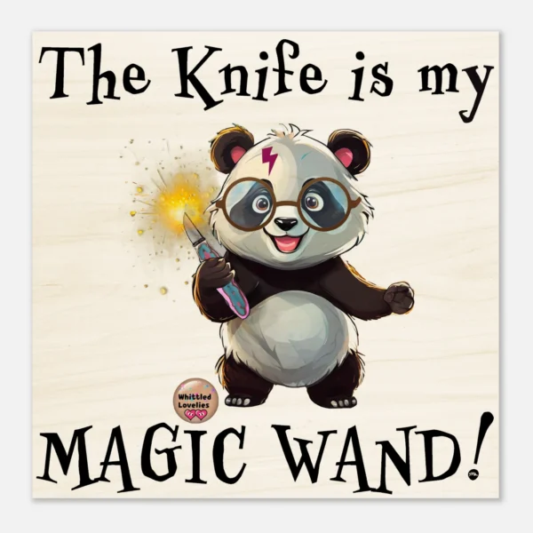 Panda Potter – Elegant & Natural Wood Print