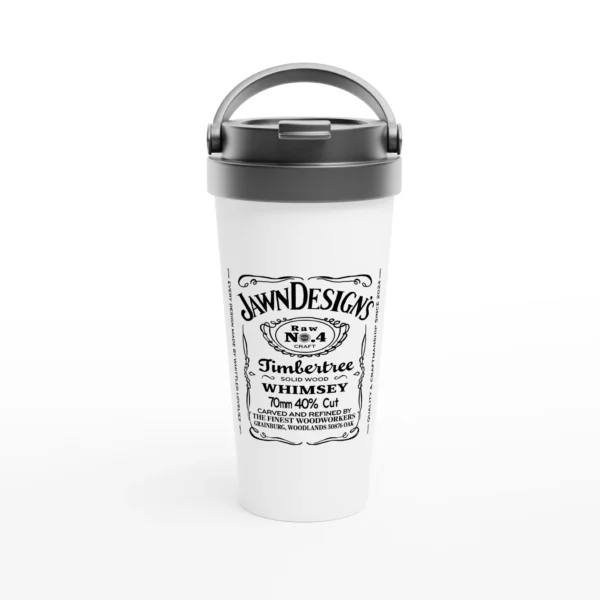 The label – Perfect On-the-Go Stainless Steel Travel Mug