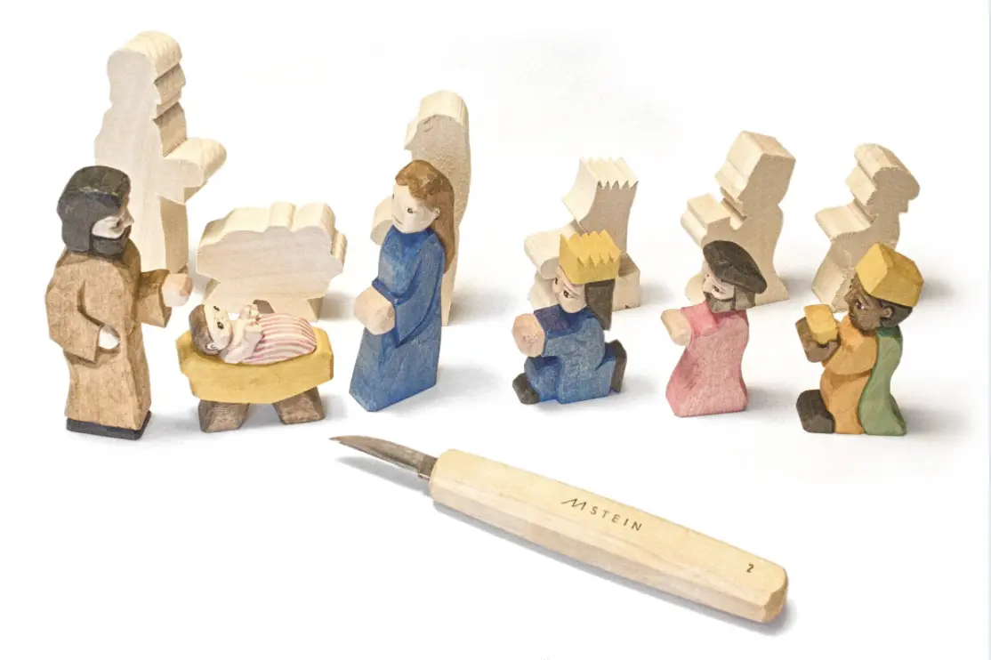 Flat woodcarving knife M-stein – blade shape N2 – Christmas