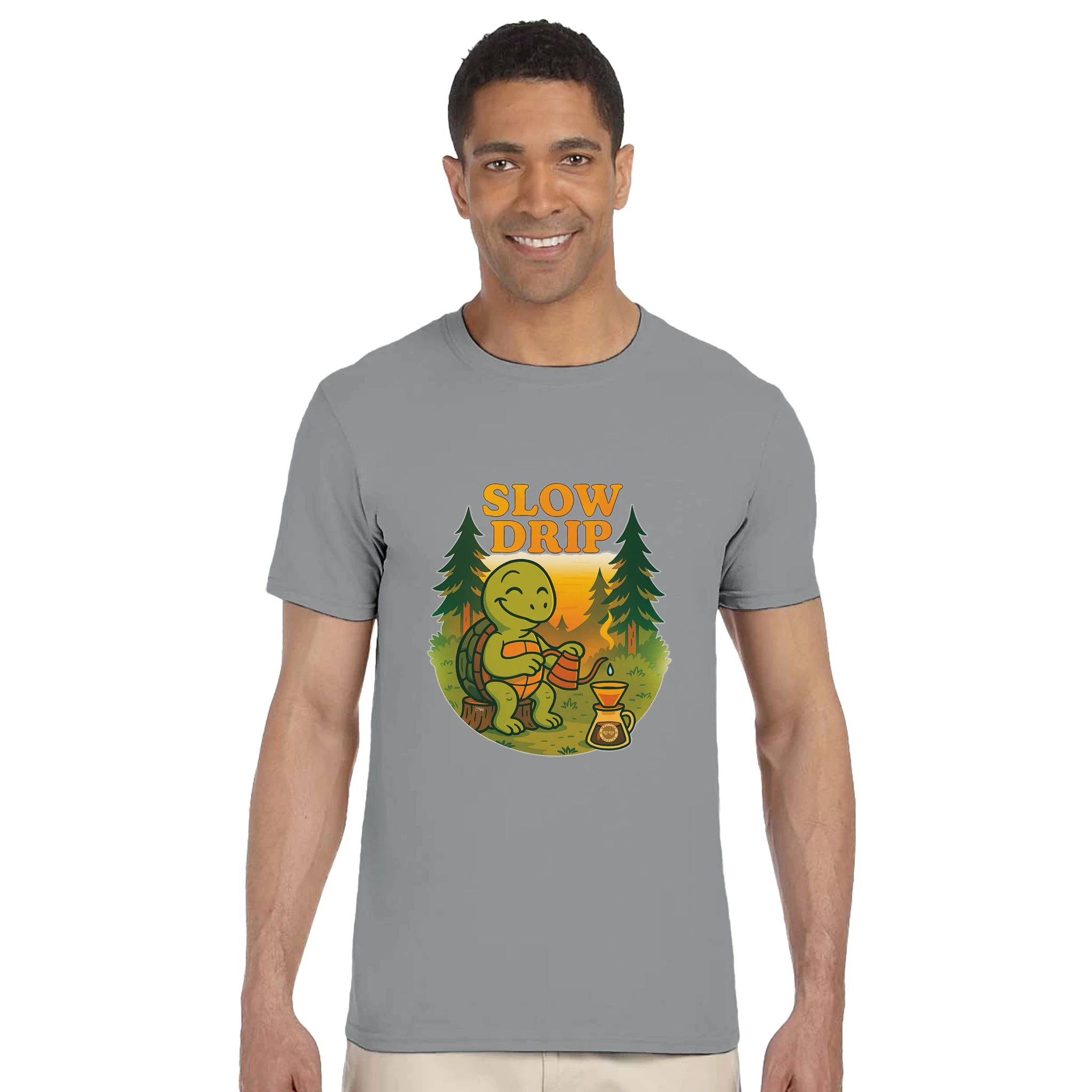 Slow Drip Design – A turtle brewing coffee in the forest